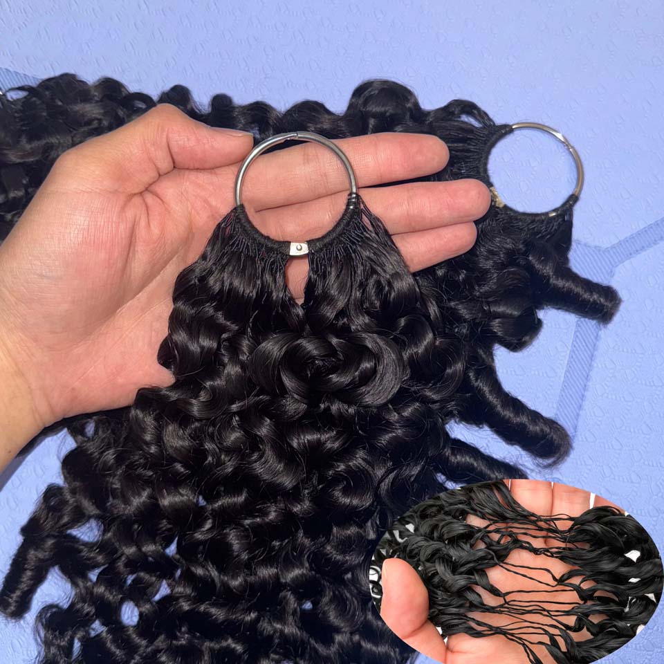 Water Wave Bulk Human Hair For Braiding - 12A Burmese Curly Feather Crochet Human