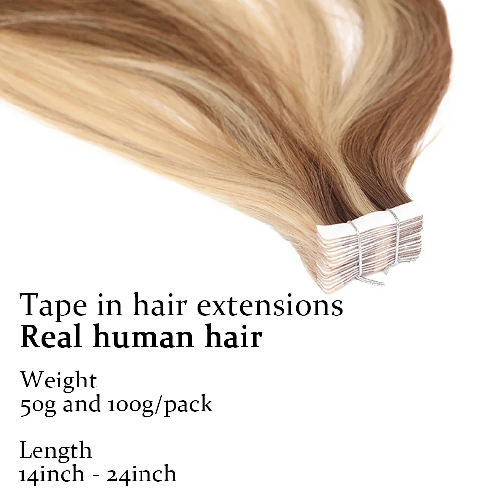 Invisible Tape In Extensions Real Hair - Tape In 100% Real Remy Human
