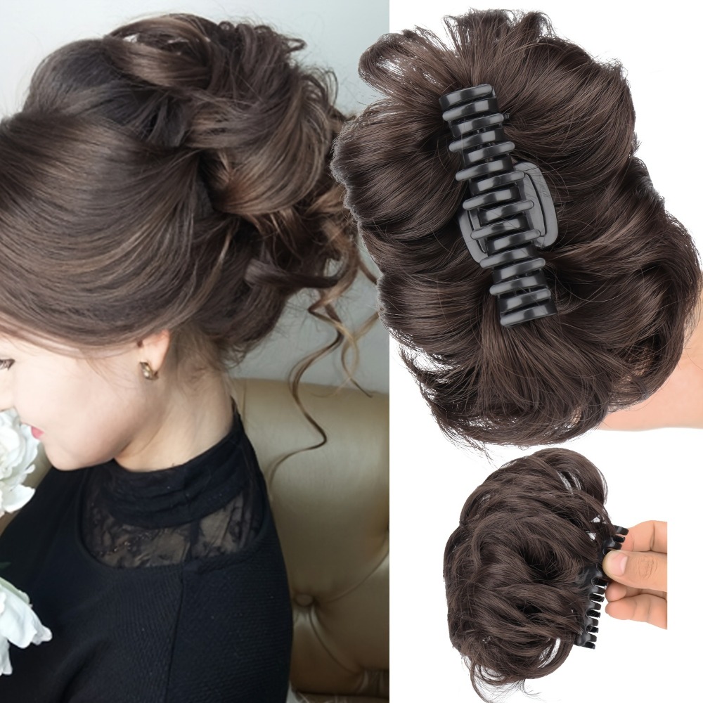Claw Clip Messy Bun Hair Piece - On Messy Hair Bun Hair Bun