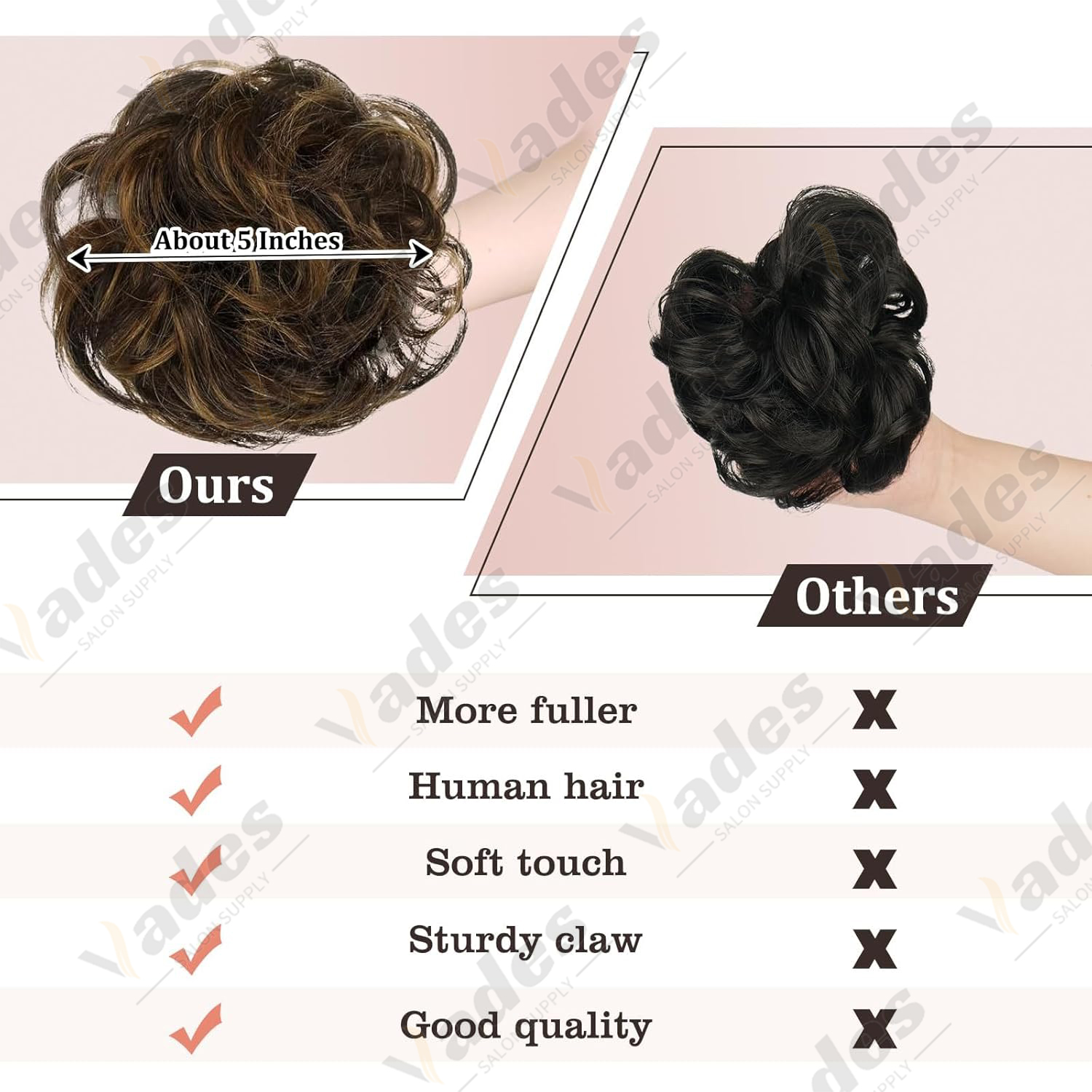 Messy Bun Hair Wavy Claw Clip  - đánh giá và giá Claw Clip Messy Bun Hair Piece