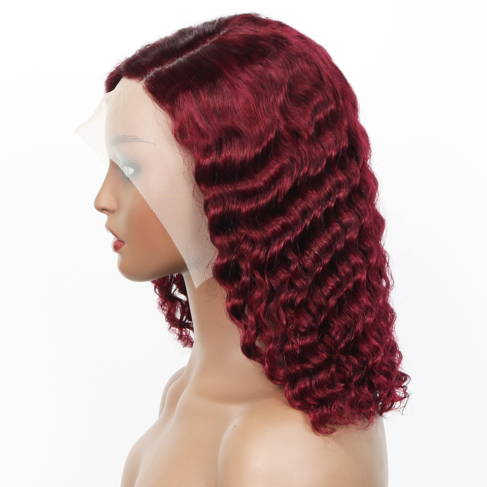 99j Burgundy Deep Bob Wig Huma - đánh giá và giá Glueless Wear And Go Human Hair Wig