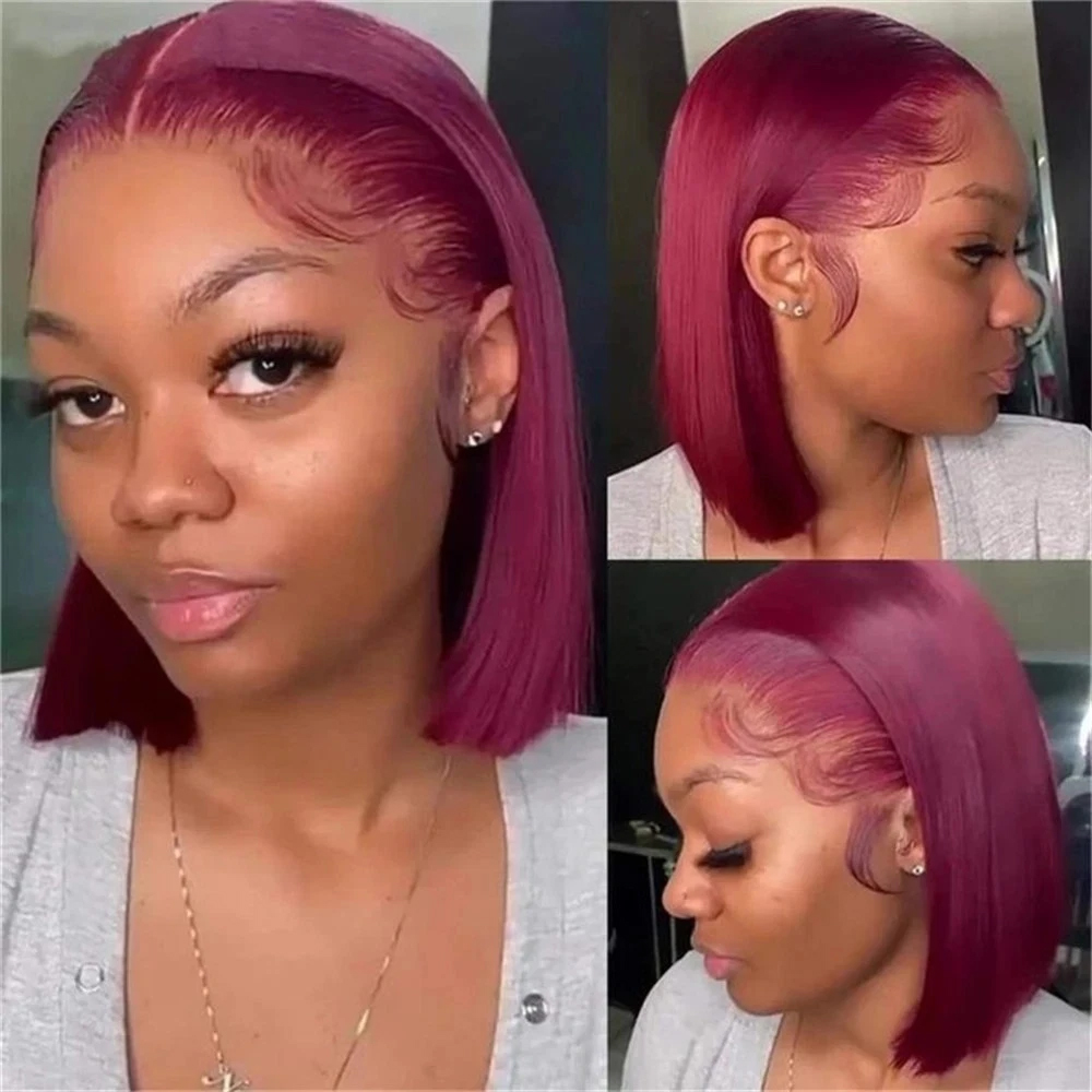 Short Bob Wig Human Hair Burgu - đánh giá và giá Pre Parted 13X4 Lace Front Bob Wig