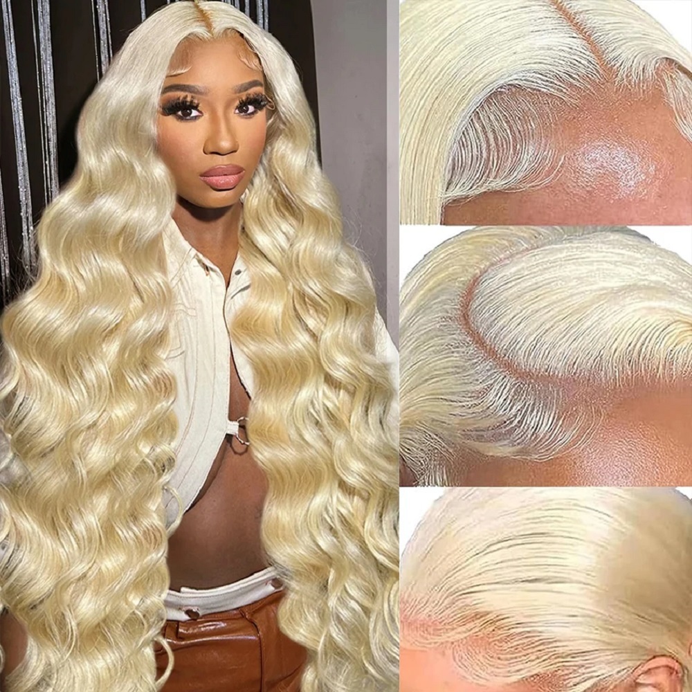46 Inch HD Blonde 13x4 Lace Fr - đánh giá và giá 613 Blonde Body Wave Lace Front Wig