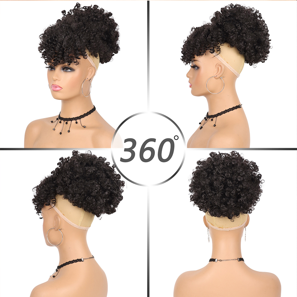 Afro Puff Drawstring Ponytail  - đánh giá và giá Drawstring Afro Curly Puff Ponytail